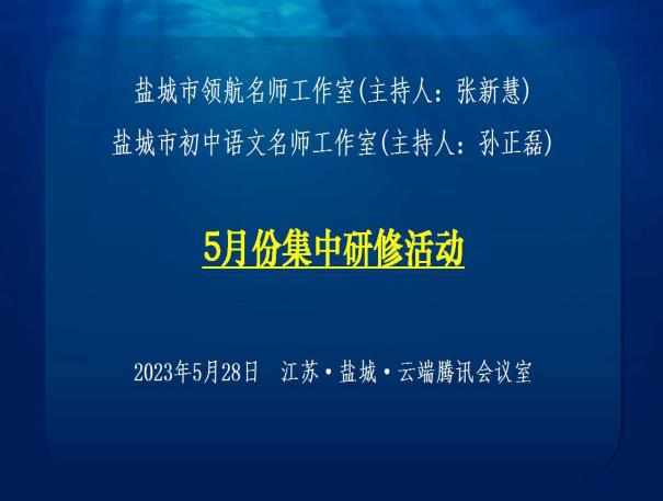 记盐城市初中语文张新慧领航名师工作室第二十期活动
