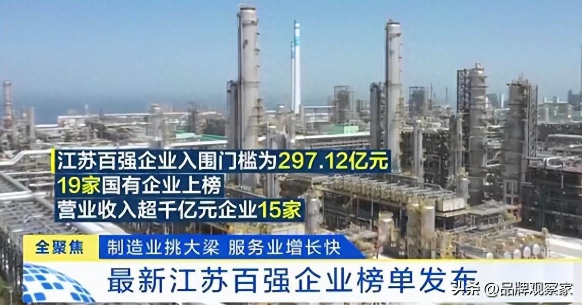 江苏省企业联合会发布2023江苏营业收入百强企业榜单